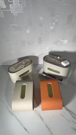 Light Luxury Paper Box High-end Living Room Creative Oval Leather Tissue Box Bedroom Desktop Napkin Storage Box Organization