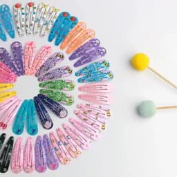 10/50Pcs Snap Hair Clips Candy Color Glossy 5cm/2in No Slip Metal Hair Pins Clips Barrettes Accessories for Baby Girls Hairpins
