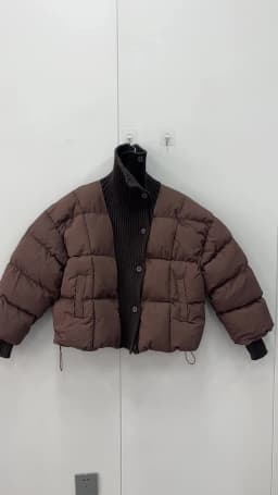 Winter Knitted Splicing Cotton Jacket For Women Korean Fashion Single Breasted Thicken Coat Casual Simple Female Warm Overcoat