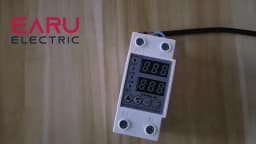 EARU 40A 63A Adjustable Over Under Current Voltage Protector Relay Switch Power kWh Energy Meter Voltmeter Automatic Reclosing