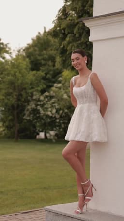 2026 Short Wedding Dresses for Bride Spaghetti Backless A Line Lace Pearls Civil Bachelorette Party Bridal Gowns Customized