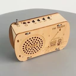 DIY Wooden Radio Kit Retro FM Educational STEM Building Toy Science Experiment Kit 3D Puzzle Craft Birthday Gift for Kids Teens