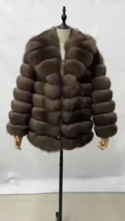 Real Fox Fur Women's Coat Jacket with a Suit Collar, Imitating Sable Fur, Fluffy and Fashionable