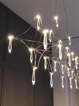 Restaurant Strip Chandelier Postmodern Light Luxury Lobby Front Desk Lamp Designer Minimalist Bar Dining Table Crystal LED Lamp