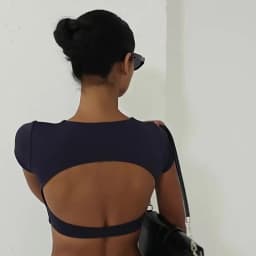 Gym Workout Clothes Backless Running Sports Top Double-layer Stitching No Chest Pad Yoga Wear Fitness Short Sleeve for Women