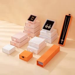 1PCS Free Custom Logo Paper Box Necklace Ring Box With Sponge Drawer Box Personalized Exquisite Jewelry Packaging Pack 8*8 10*10