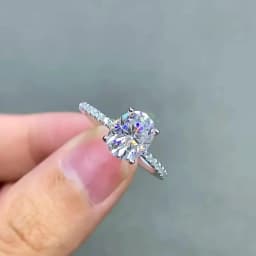 Smyoue Oval Cut 1CT 2CT 3CT D Color Moissanite Rings for Women Lab Diamond Wedding Promise Band S925 Sterling Silver Jewelry