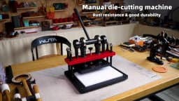 WUTA Pro Leather Cutting Machine Manual Die Cutter Embossing Shaping Tools Hand Press Mold DIY Punching Fabric Paper (Size L)