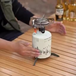 Fuel Can Stabilizer for Camping Stoves,Foldable Cartridge Canister Tripod Bracket for Hiking Camping Outdoor Gas Tank Bracket