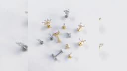 ASTM F136 G23 Titanium Flower Moon Heart Threadless Piercing Leaf Drop Pin Push in Lip Stud Daith Conch Earring 16G 18G 20G