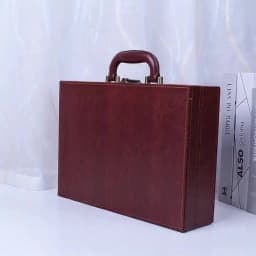 2025 New Cover Style Briefcase Men's Handheld Shoulder Business Leisure Insurance Contract Document Storage Box 34X24X8.5CM