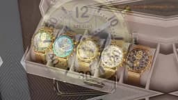 MEGIR Waterproof Quartz Watch with Blue Dial Chronograph Stainless Steel Mesh Strap Date Multifunctional Sports Wristwatch Brig