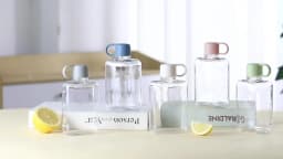 Water Botlte Flat Bpa Free Sport Clear Plastic Crystal Drinks Kettle Notebook Milk Juice Transparent Drinkware Birthday Gift