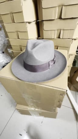 Big Head Men's Vintage Style 100% Wool Fedora Hat , Black Brown Grey Coffee Blue Color 6cm Brim Party Dress Classic Felt Hat