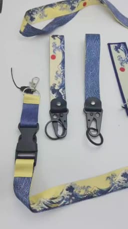 Hokkaido Waves Series Keychain Nylon Thermal Transfer Key Ring Strap Lanyard Jdm Modified for Honda Toyota Moto Auto Accessories