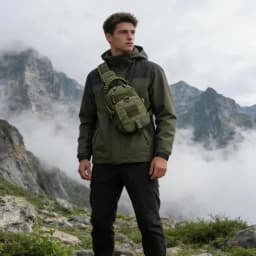Tactical Messenger Bag for Men Nylon Military Sling Backpack MOLLE System Chest Pack Travel Crossbody Bag