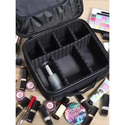 Makeup Bag Train Case Makeup Cosmetic Bag Organizer Portable Artist Storage Bag With Adjustable Dividers Makeup Brush Case