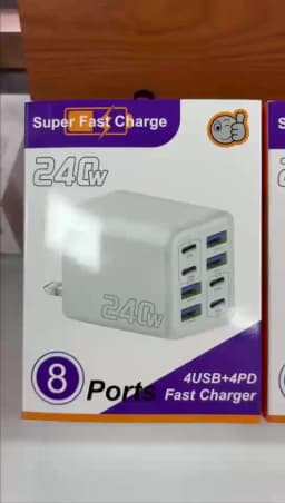 240W GaN USB C Charger 8 in 1 Fast Charging Phone Charger Power Adapter For iPhone Samsung Xiaomi Type C EU/US Plug Wall Charger