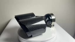 1 Pcs Universal Car Carbon Fibre Tail Throat Same Length Black Y-Shaped Double Out Twill Glossy Exhaust Muffler Tip
