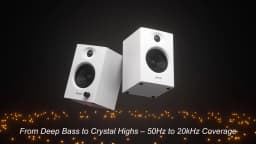 OHAYO Active Bluetooth 5.3 Bookshelf Speakers, 60W MDF Wooden Speaker Unit , 2.0 Computer PC Monitor Gaming Speakers,RCA/AUX/USB