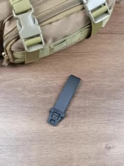 Short 3 Inch MOLLE Kydex OTW Clip Belt Loop With Assemble Hardware To Integrate Accessory Pockets and Pouches Onto Packs Vest