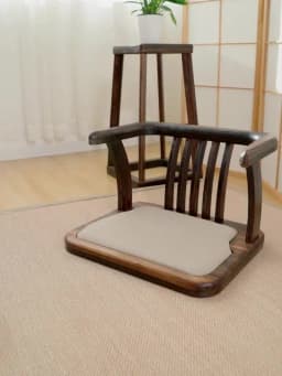 Japanese Solid Wood Tatami Chair Meditation Stool with Backrest for Tea Ceremony Zen Style Armchair for Balcony or Living Room