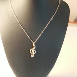 Aihua Gold Silver Color Delicate Crystal Music Note Necklaces for Women Girls Korean Musical Pendant Necklace Jewelry Gifts