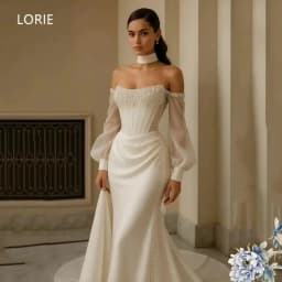 LORIE Classical A-line Shiny Wedding Dresses Beeding Applique Sleeves Bridal Gown Sweetheart Wedding Gowns Customized 2025