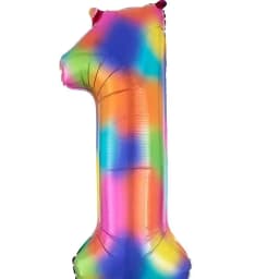 New 40-inch Rainbow Color Large Digital Aluminum Balloon Digital Balloon Birthday Party Decoration Layout Balloon