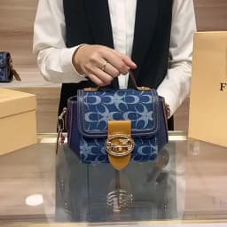 Ladies' Handbag, Light Luxury Retro Denim Canvas Bag, Fashionable Single-Shoulder Crossbody Bag, 2025 New High-End Color-Matchi