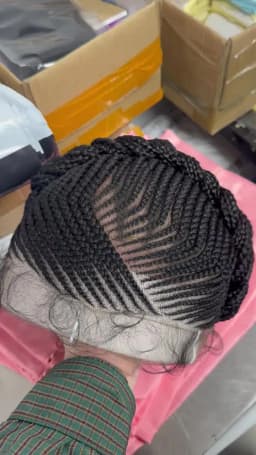 Short Full Lace Braiding Wig Synthetic Cornrow Knotless Box Braided Wigs Natural African Bantu Braids Wig for Black Women