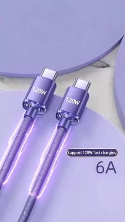 120W USB Type C Cable Type C to Type C Fast Charging Cord USB C Quick Charge Phone Cables For Samsung Xiaomi Huawei Realme