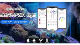 NEW PopBloom WiFi Led Aquarium Light, Full Spectrum Marine Aquarium Lamp For 60-240cm Reef Corals Seawater Led Fish Tank Lights