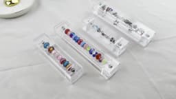 Transparent Trollbeads Collection Box Acrylic Bead Display Holder Box for Bracelet Charms Storage Organizer Travel Carrying Case
