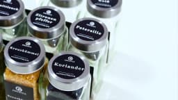 24/35 Pcs Square Spice Jars with Stainless Steel Lids, 120ml Spice Containers Set with Funnel & Labels, Spice Organizer Storage