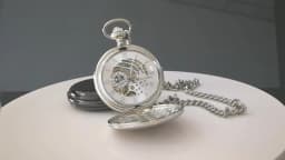 Luxury OYW Hand Winding Mechanical Silver Men Pocket Watch Skeleton Dial Steel Necklace Chain Pendant Vintage Dress Fob Watches