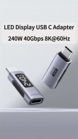 Hagibis LED Display 240W USB C Adapter Type C to USB C USB4 Connector 40Gbps 8K@60Hz for Thunderbolt 4/3 iPhone 17 Macbook Pro