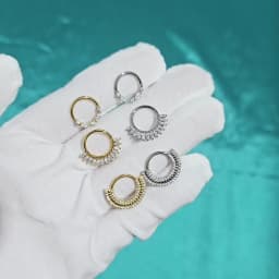 1PC Pure Titanium G23 Septum Ring Nose Clip CZ Earrings Hoop 16G Conch Ear Cartilage Tragus Lobe Body Piercing Jewelry