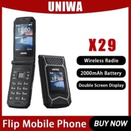 NEW UNIWA X29 Flip Mobile Phone GPRS Big Push-Button Clamshell Cellphone Phone Senior Dual Sim Support MP3 MP4 2.1BT FM