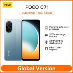 POCO C71 Smartphone Global Version 6.88' HD+ Display UNISOC T7250 5200mAh Battery 15W Fast Charging 32MP AI Dual Camera LCD