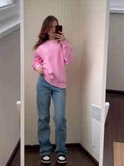 Streamgirl Cotton Basic Sweatshirt Women Oversized Yellow Pullovers Loose Casual Tops Spring Colorful Sweatshirts Women Pink