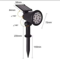 Solar Landscape Lights 9LED Adjustable In-Ground Wall Spotlight IP65 Waterproof Outdoor Lighting for Garden Yard Pathway 1-4Pcs
