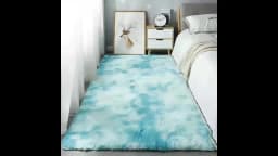 VIKAMA Light Luxury Plush Elliptical Carpet Bedside Soft Foot Mat Living Room Drifting Window Anti slip Decorative Floor Mat