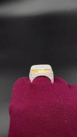 Aokaishen Custom Ring for Men Full Iced Out Cubic Zirconia Personalized Name Finger Charm Hip Hop Jewelry