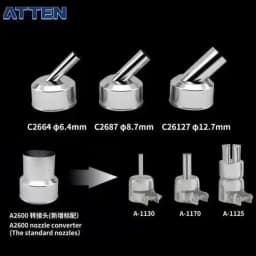 Original ATTEN ST-862D Rework Station Hot Air Gun Nozzle Sleeves Mouth 45 Degree Angle A2600 Converter Nozzle Welding Tool