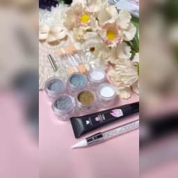 6pcs Chrome Mirror White Nail Powder Pigment Gold Silver Rubbing Holographic Aurora Iridescent Metallic Nail ArtPower Decoration