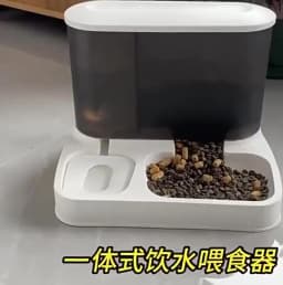 2 in 1 Pet Automatic Feeder Dry Food Storage Container Large Plastic Visible Pet Water Fountain Automatic Pet Food Dispenser