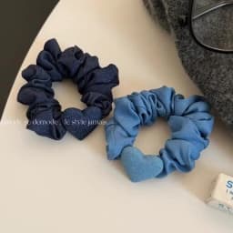 Korean version of denim fabric cherry bow children's hairpin cute girl hair band autumn and winter little girl headgear hairpin