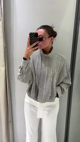 HXAO Plaid Bomber Jacket Women's Jacket Spring Autumn 2026 Crop Oversized Long Sleeve Top Casual Zipper Outerwear Outdoor Coats