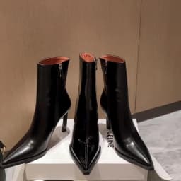 QUTAA 2027 Thin High Heels Women Ankle Boots Autumn Winter Genuine Leather Pointed Toe Shoes Woman Zipper Office Lady Size 34-39